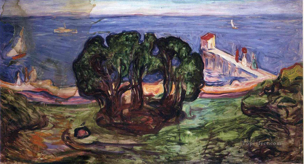 trees on the shore 1904 Edvard Munch Oil Paintings
